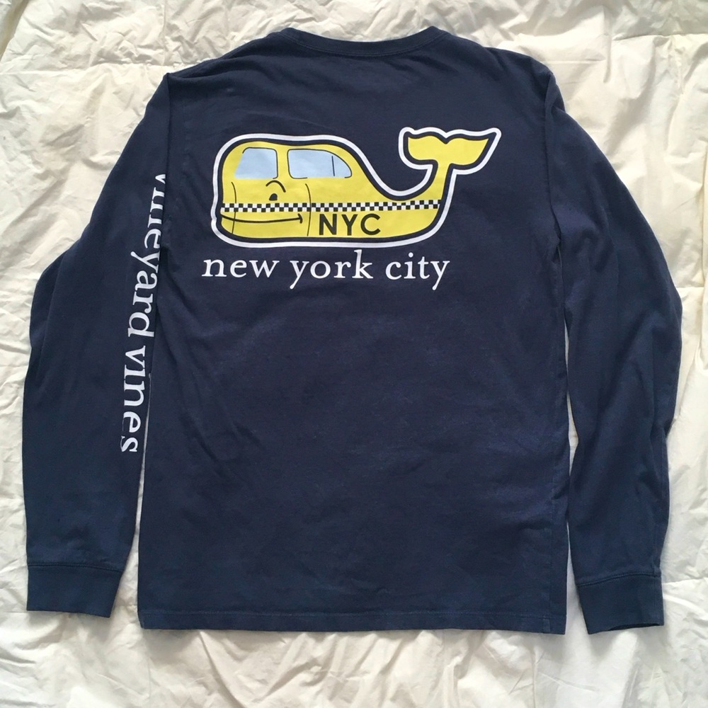 Vineyard Vines Long Sleeve NYC Yellow Cab Tshirt Men’s XS Blue color